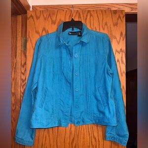 100% linen button up light jacket, vintage relativity